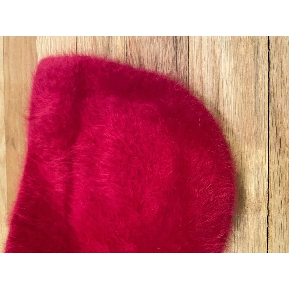 Pink Angora Rabbit Hair Hat - Picture 4 of 4